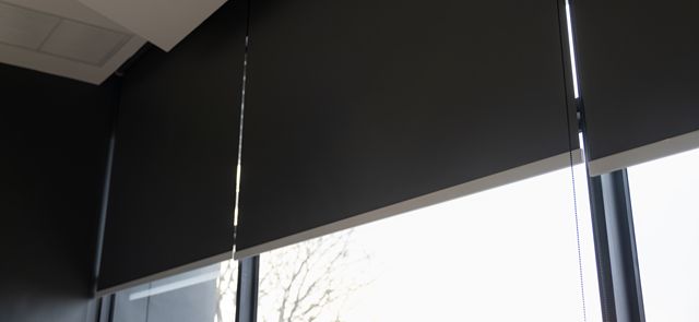 Blackout Roller Shades Halfway Down A Window